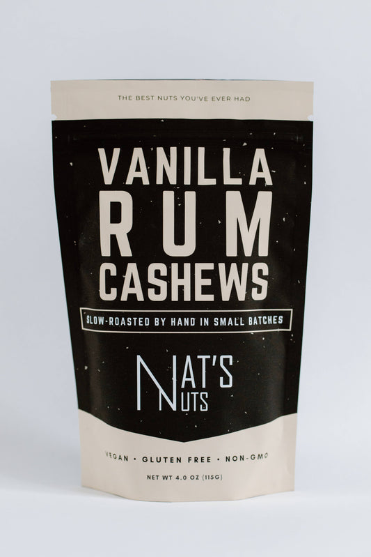 Vanilla Rum Cashews | 12-Count Gourmet Roasted Nuts