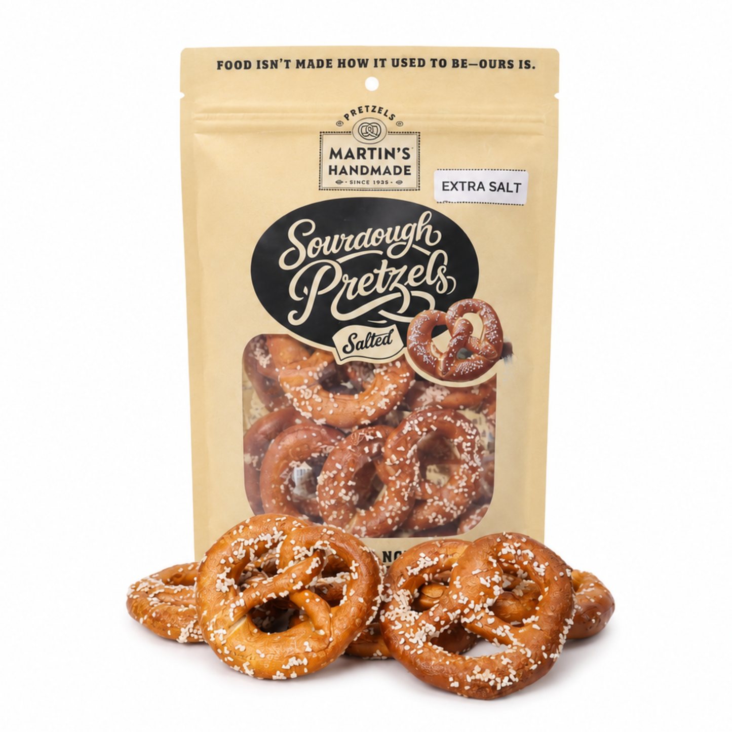 Handmade Sourdough Pretzels, Salted - 8oz Bags