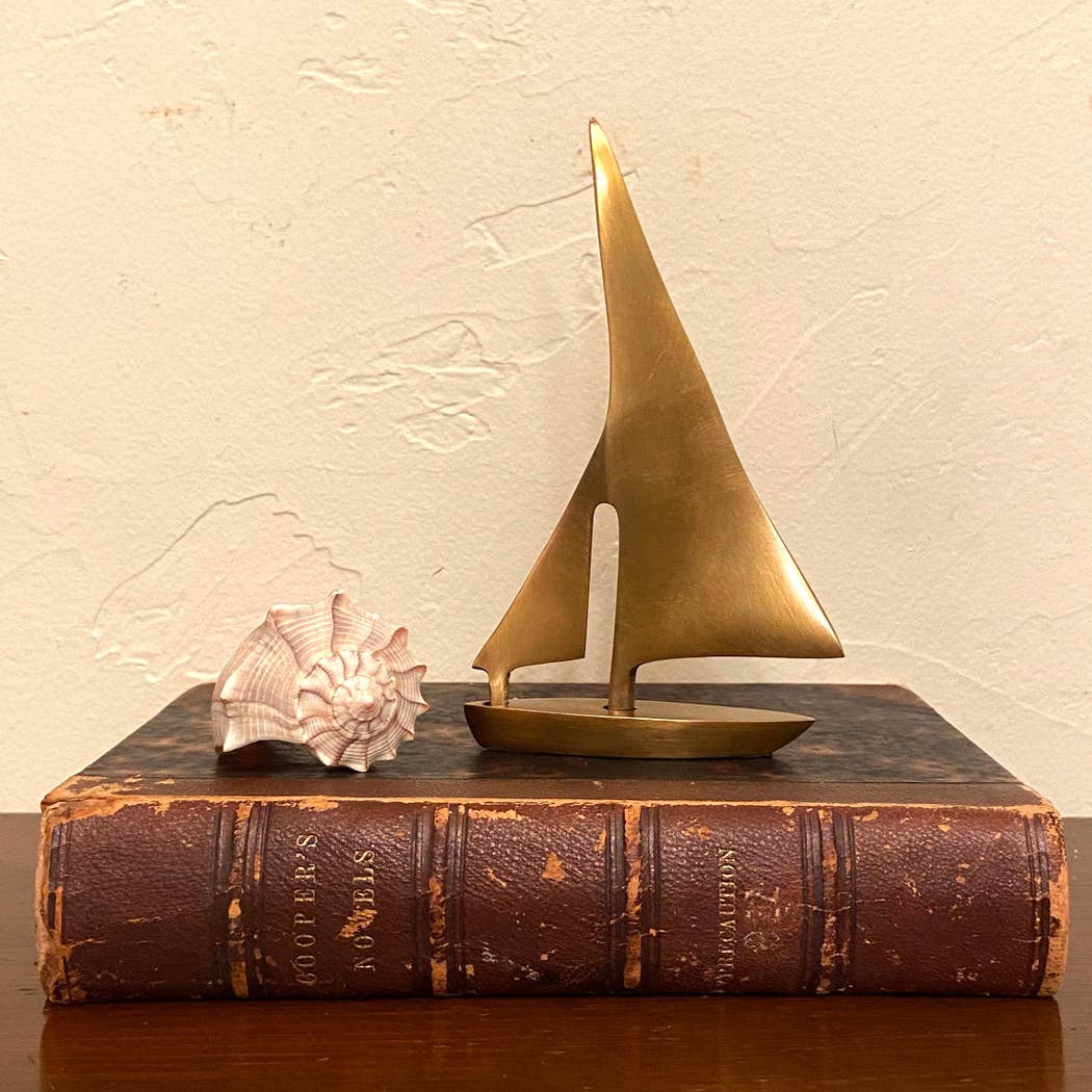 Antiqued Brass Sailboat Paperweight | Home Accents