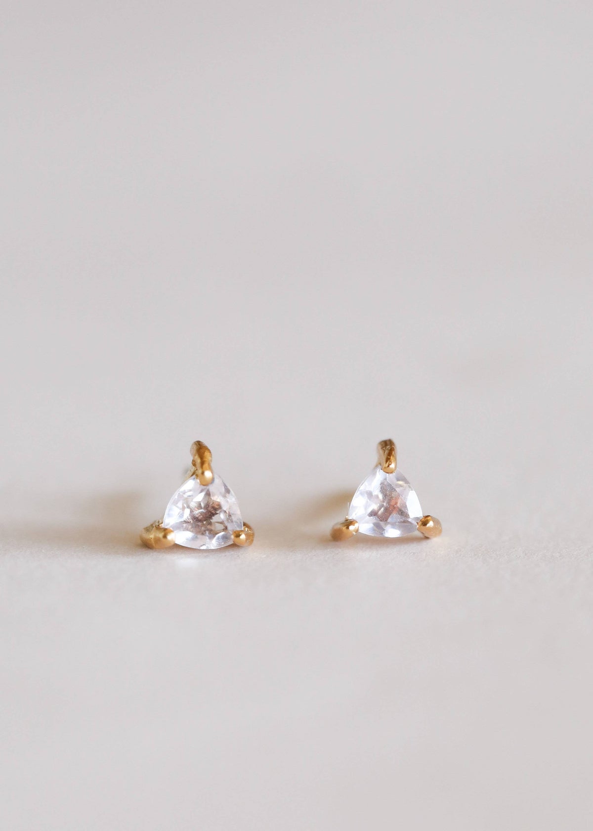 Mini Energy Gem - Rose Quartz - Gold Earrings