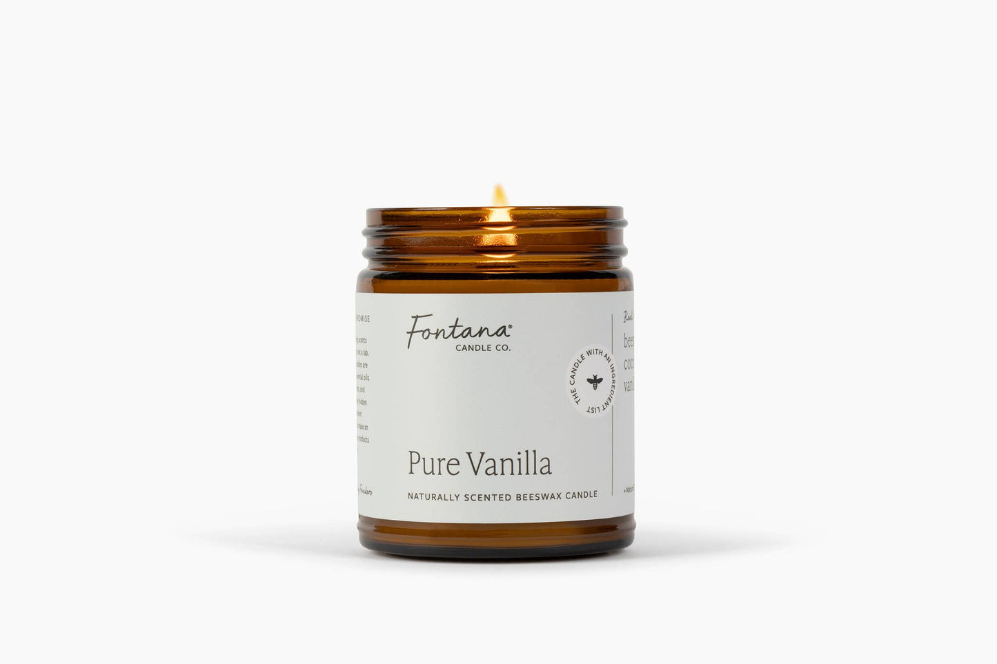 Pure Vanilla Essential Oil Beeswax Jar Candle: Non-Toxic