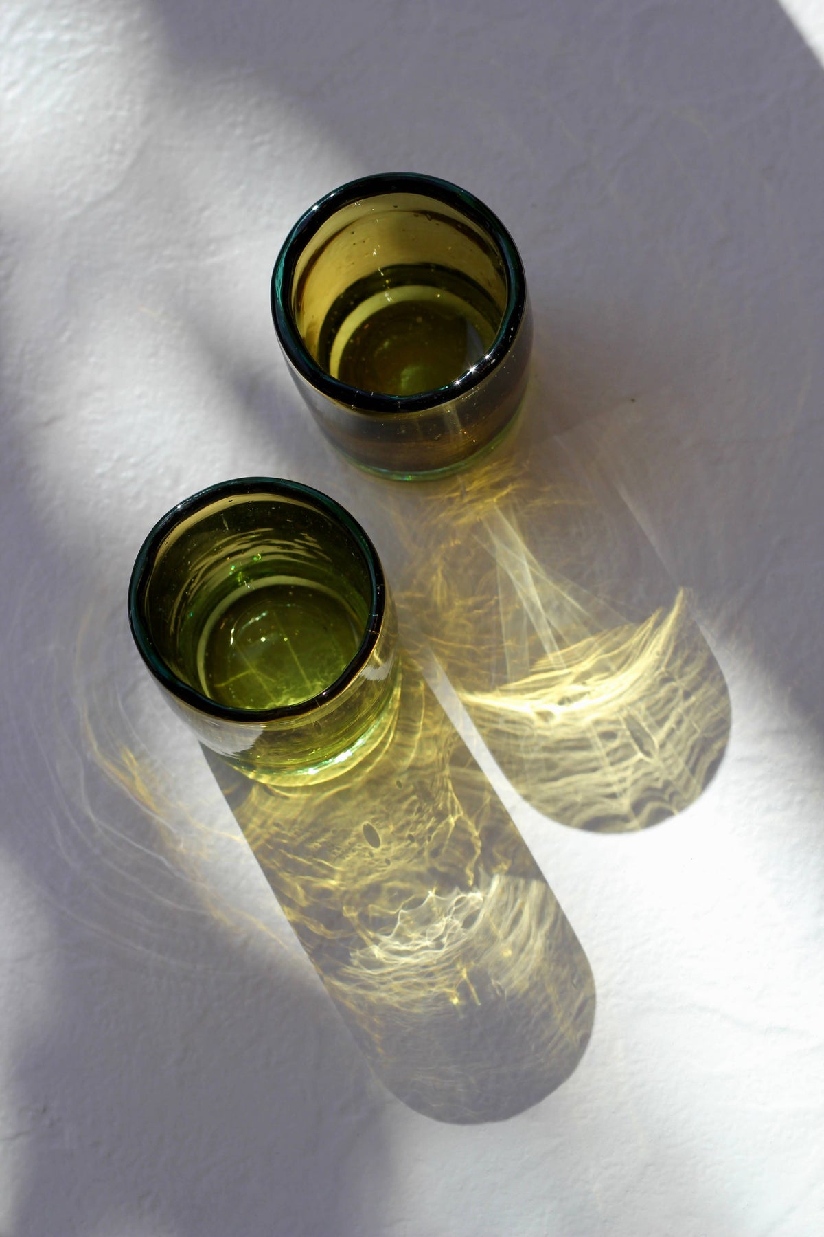 Mini Tumbler in Aqua/Amber - Handblown, Recyled Glass