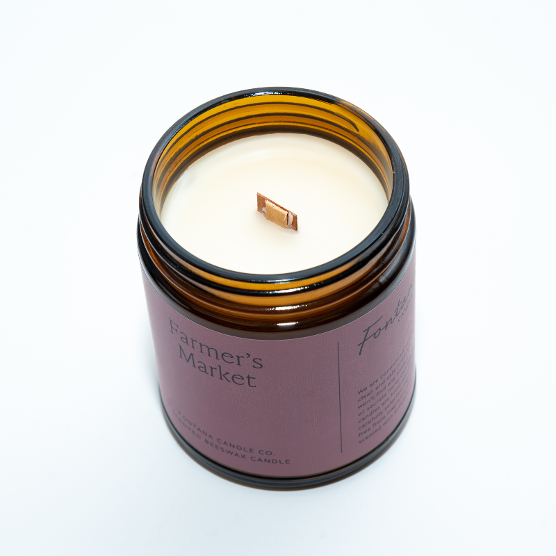 Farmer's Market Essential Oil Beeswax Jar Candle: Non-Toxic