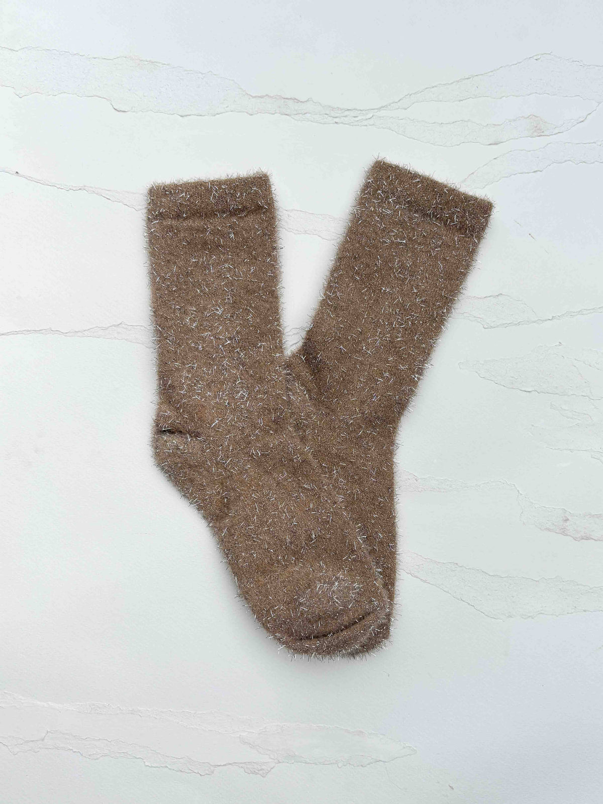 Holiday Sparkle Fuzzy Crew Socks