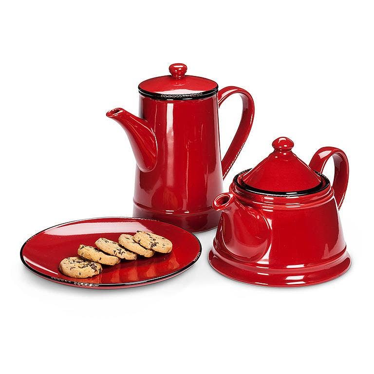 Enamel Look Teapot, 9"L (32oz) - 1045