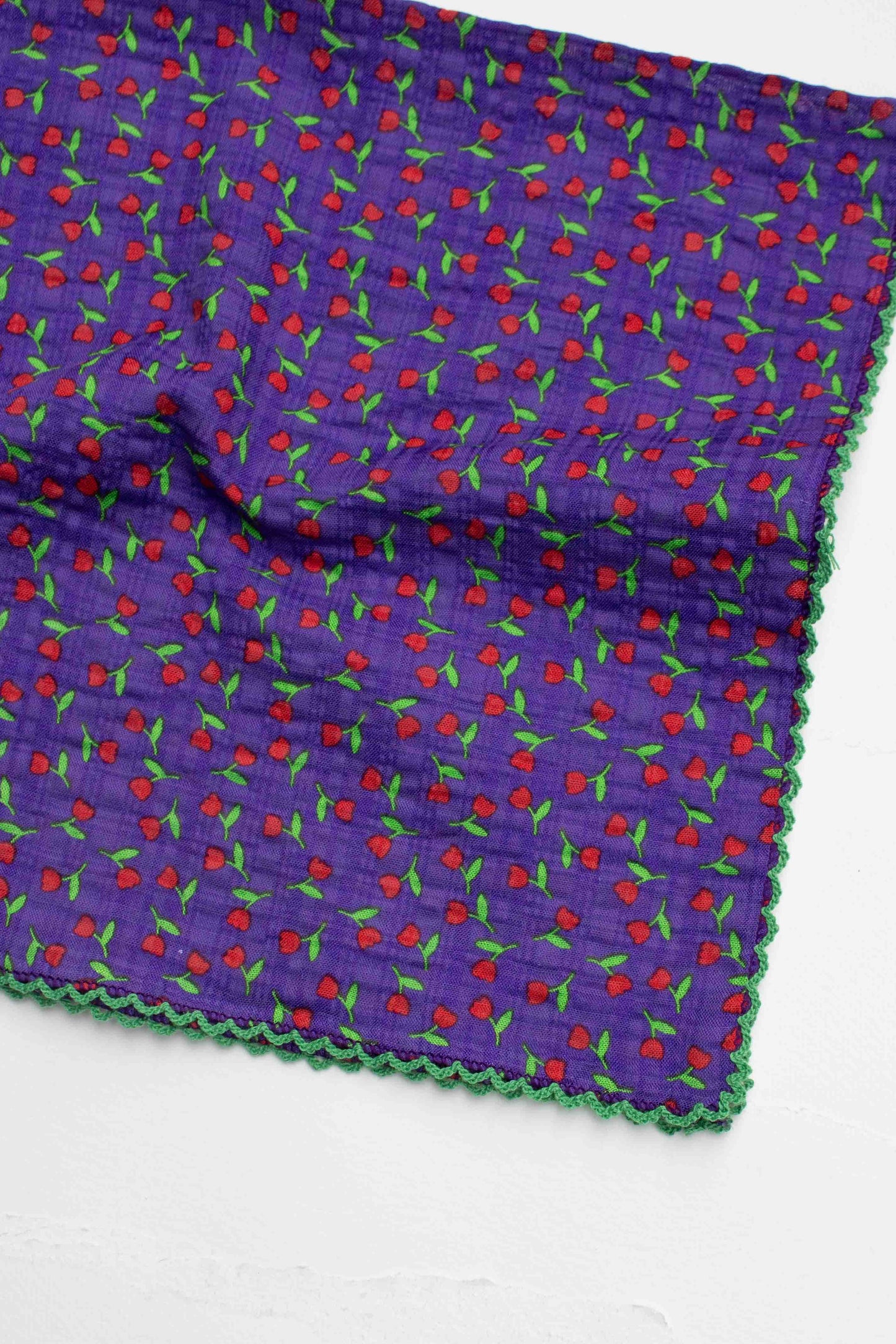 Vintage Mini Floral Cotton Blend Scarf
