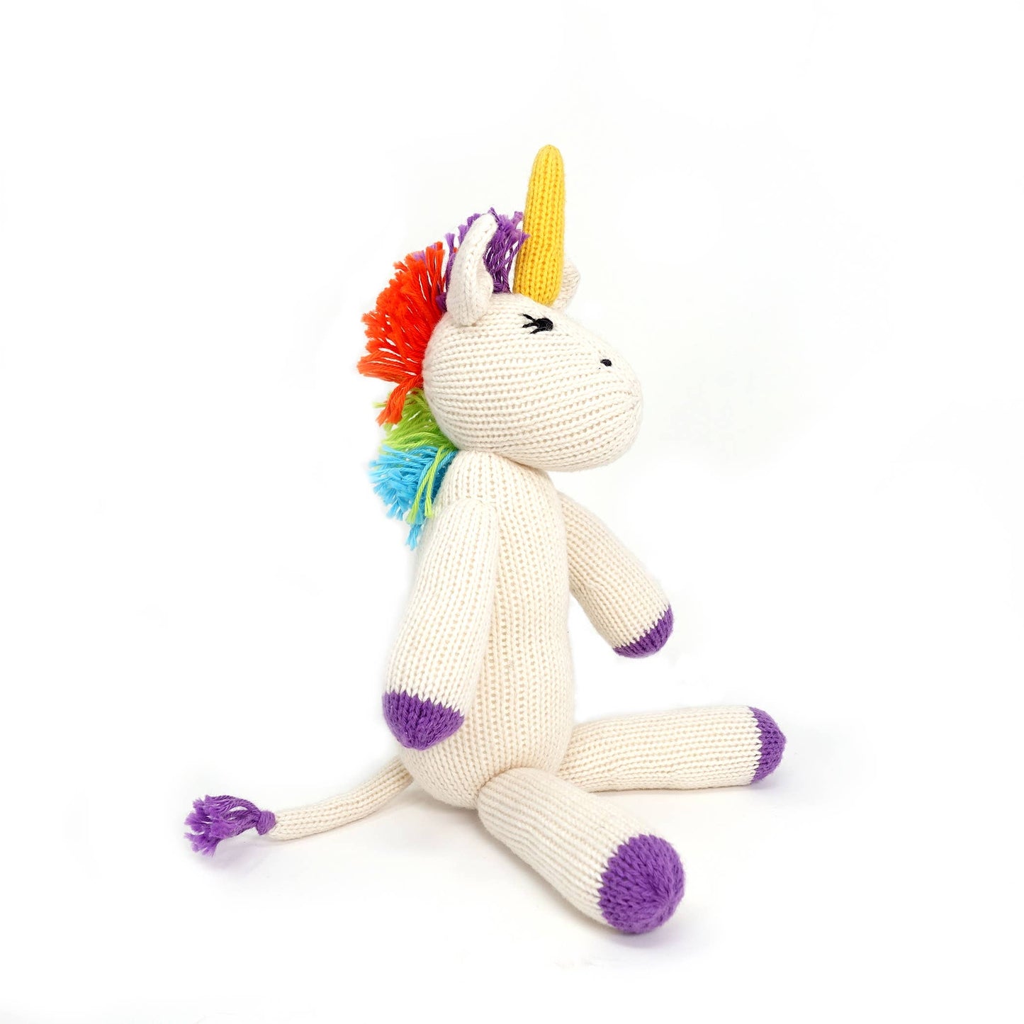 Handmade Knit Unicorn - Fair Trade Cotton Toy