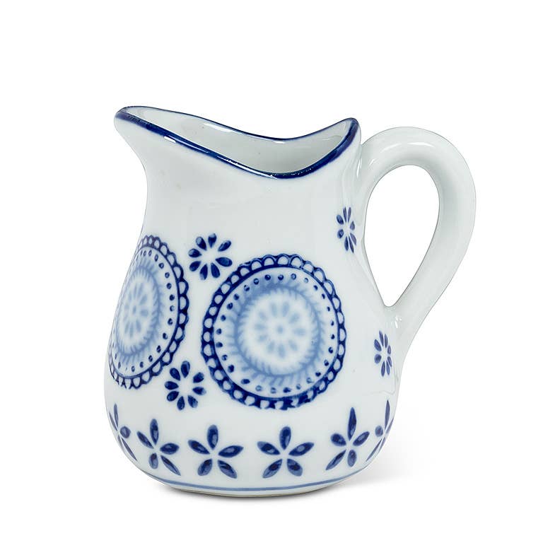 Blue & White Handled Jug