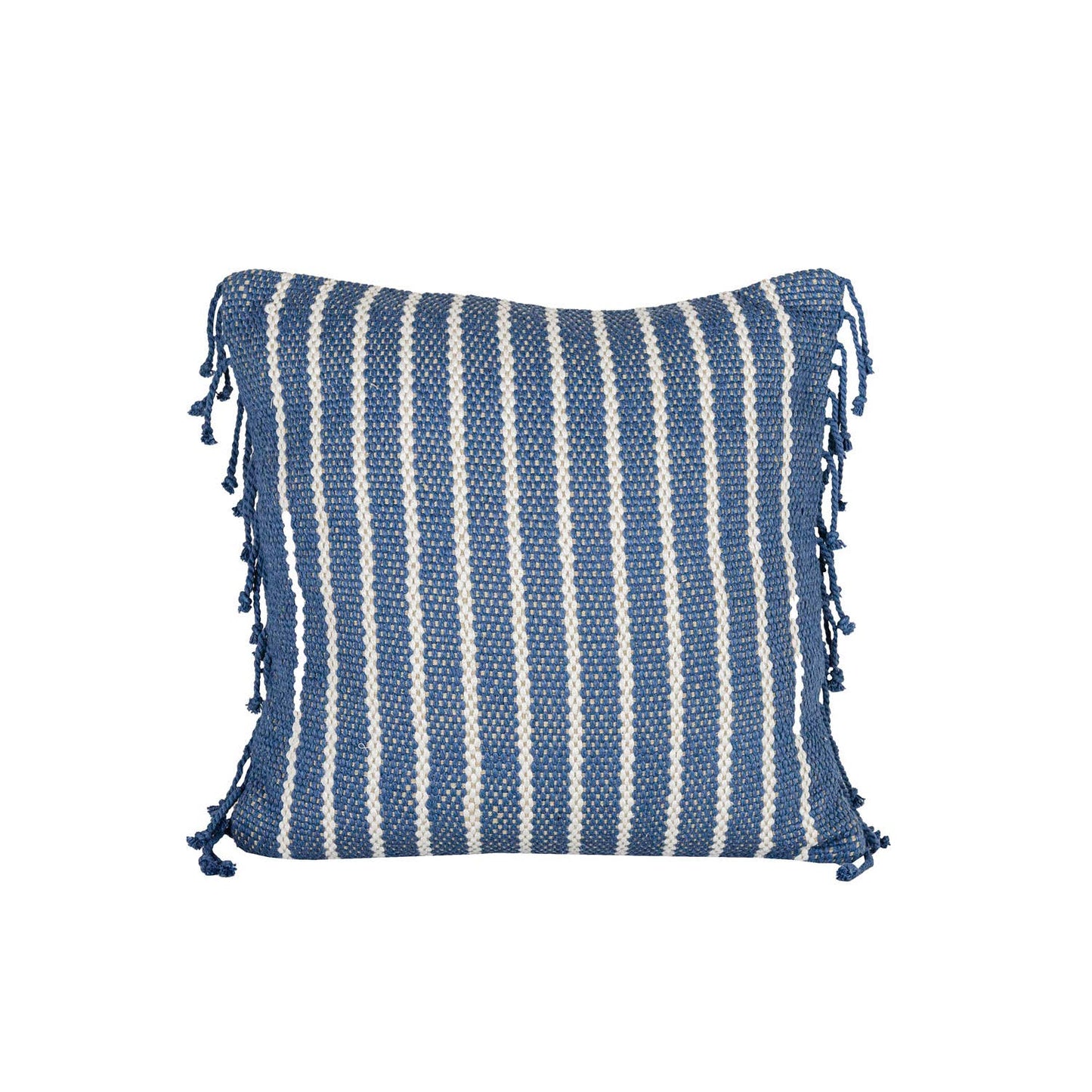 Hand Woven Liberty Striped Pillow Blue 20 x 20