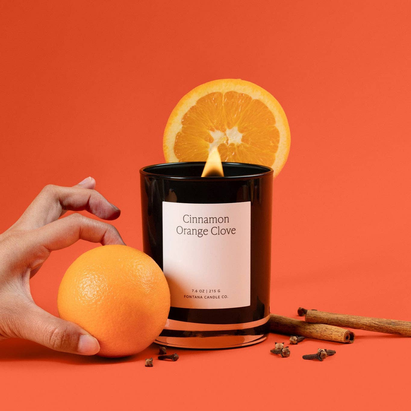 Cinnamon Orange Clove Beeswax Essential Oil Noir Candle