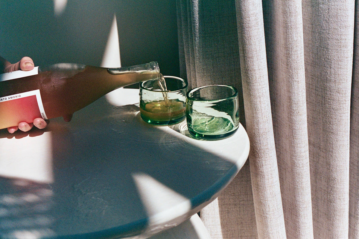 Chunky Shortie Tumbler - Handblown, Recycled Glass