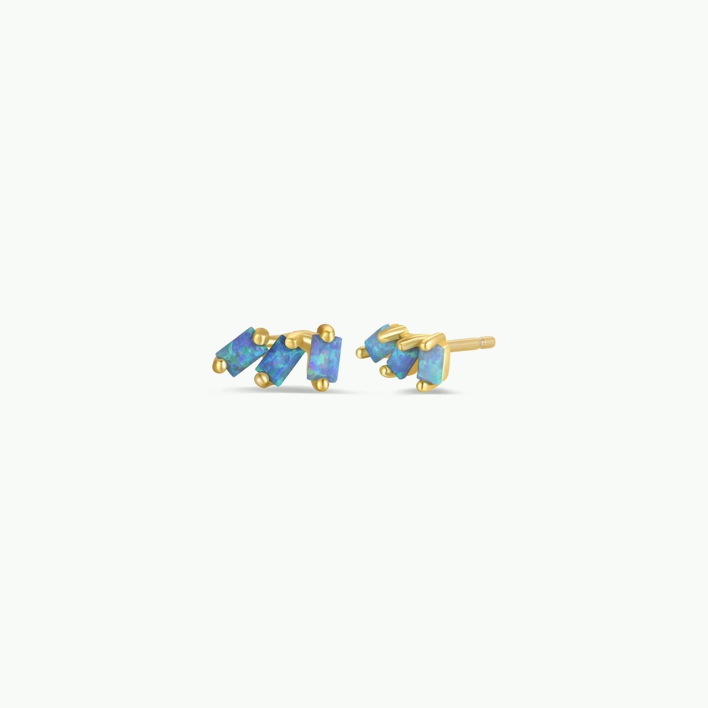 Offset Trio - Fire Opal - Gold Earrings