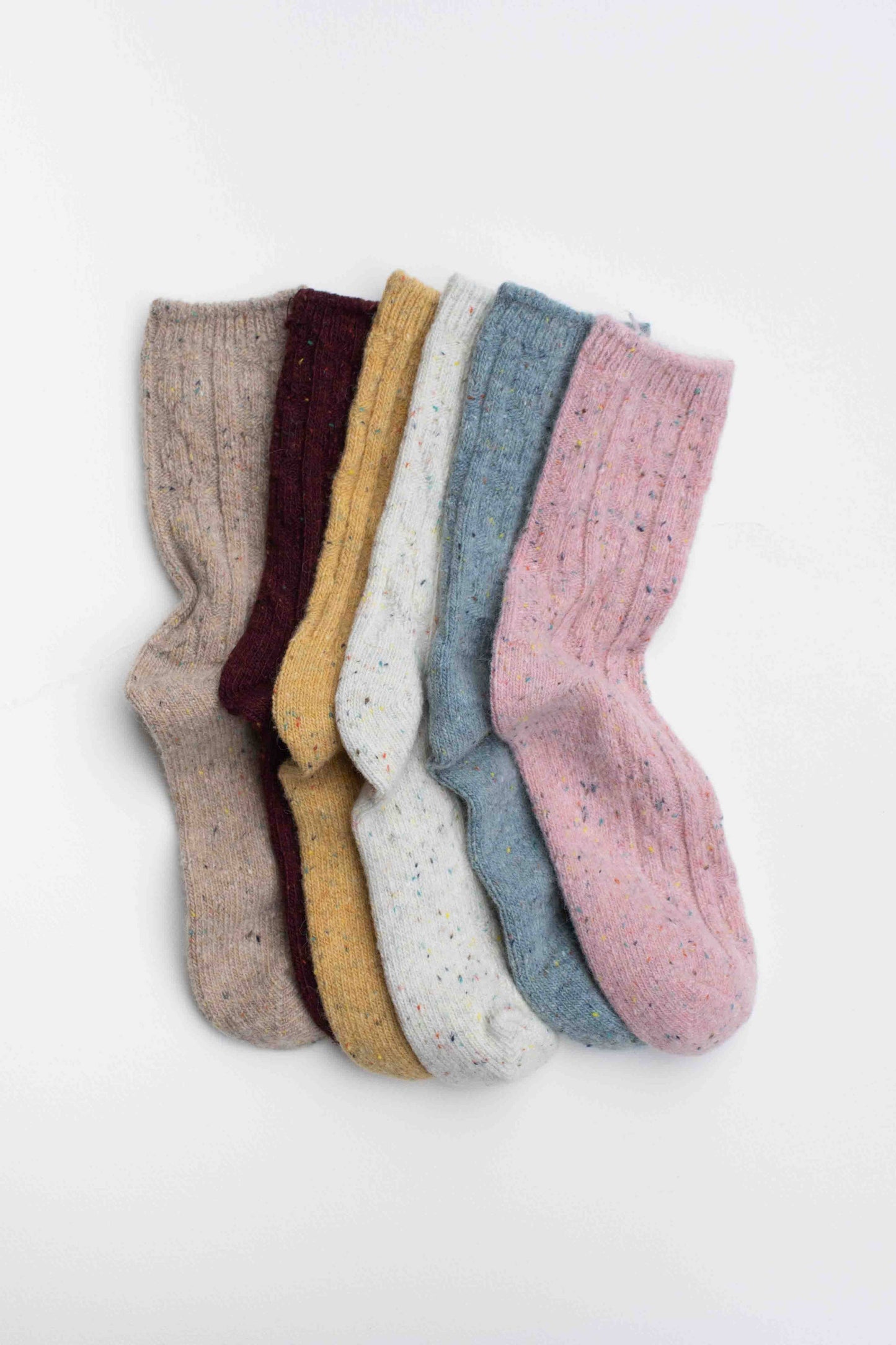 Wool Blend Speckled Knit Socks