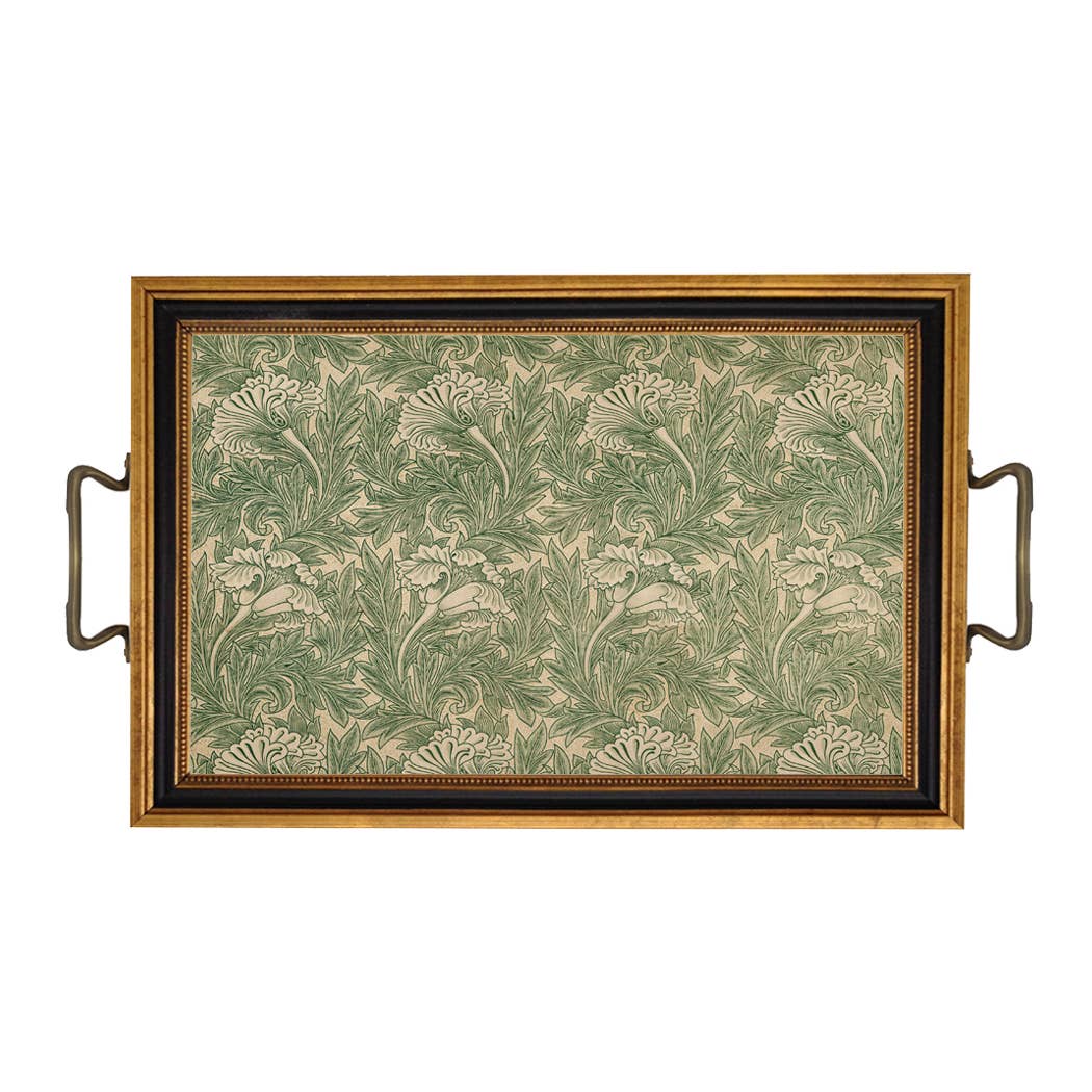 William Morris Tulip Decorative Tray with Brass Handles