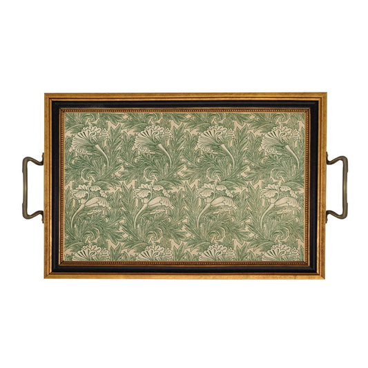 William Morris Tulip Decorative Tray with Brass Handles