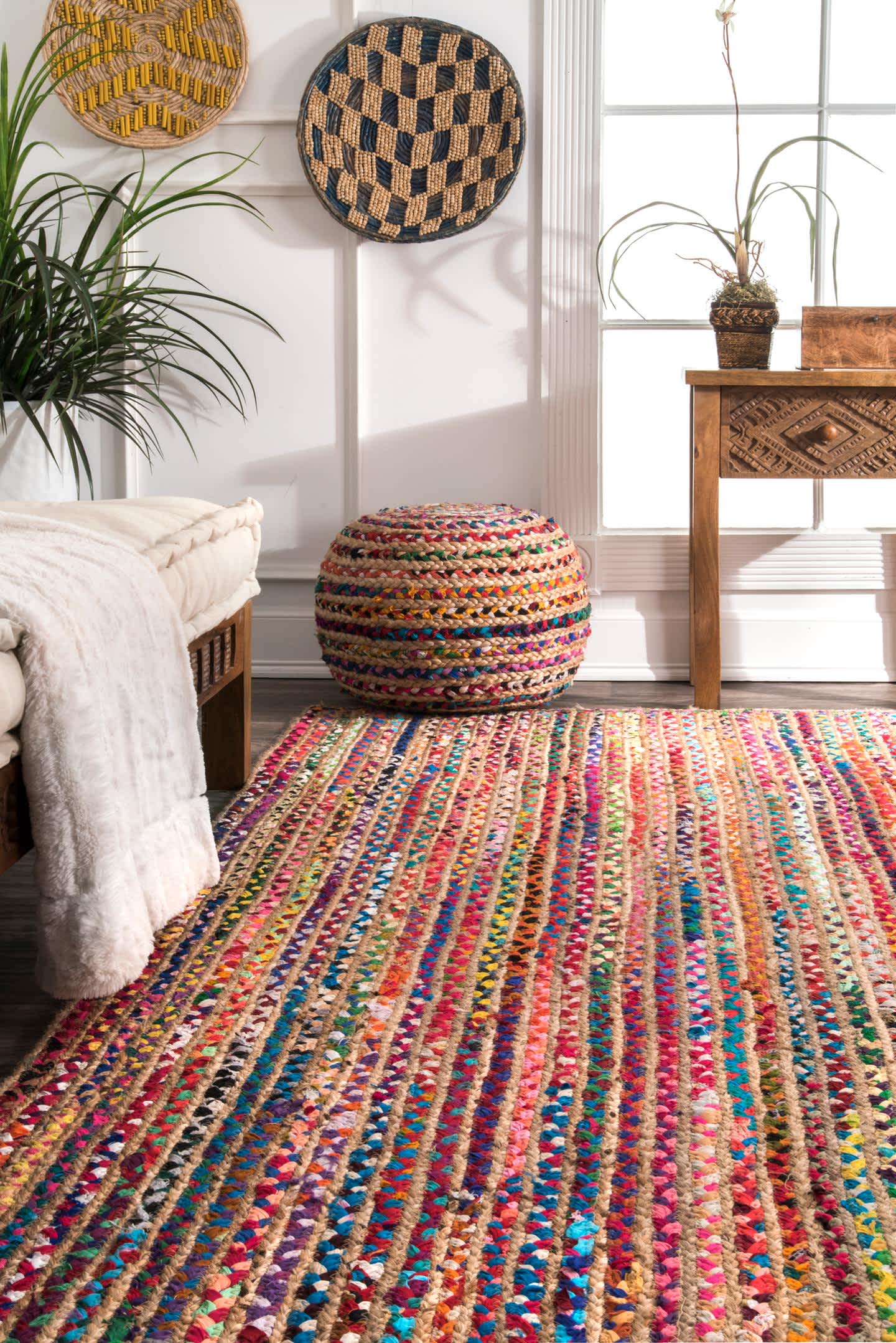 Aleen Braided Cotton/Jute Area Rug