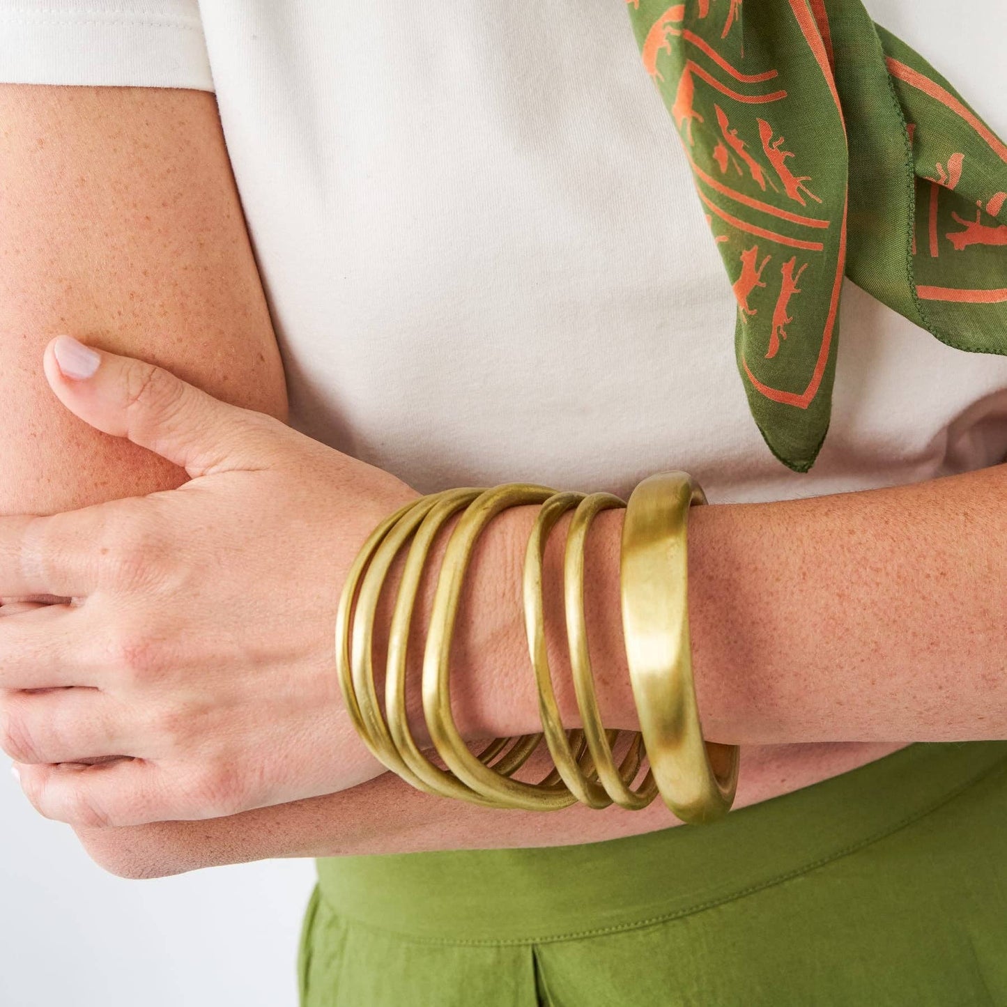 Campbell Bangle Set of 6 Matte Brass