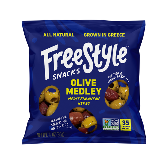 Mediterranean Herb Olive Medley 1.1oz - Freestyle Snacks