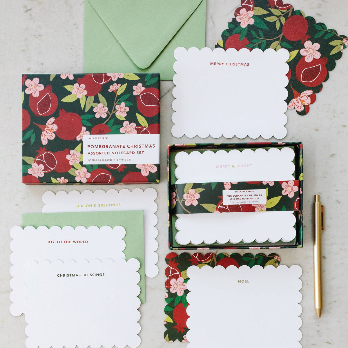 Pomegranate Christmas Assorted Notecard Set