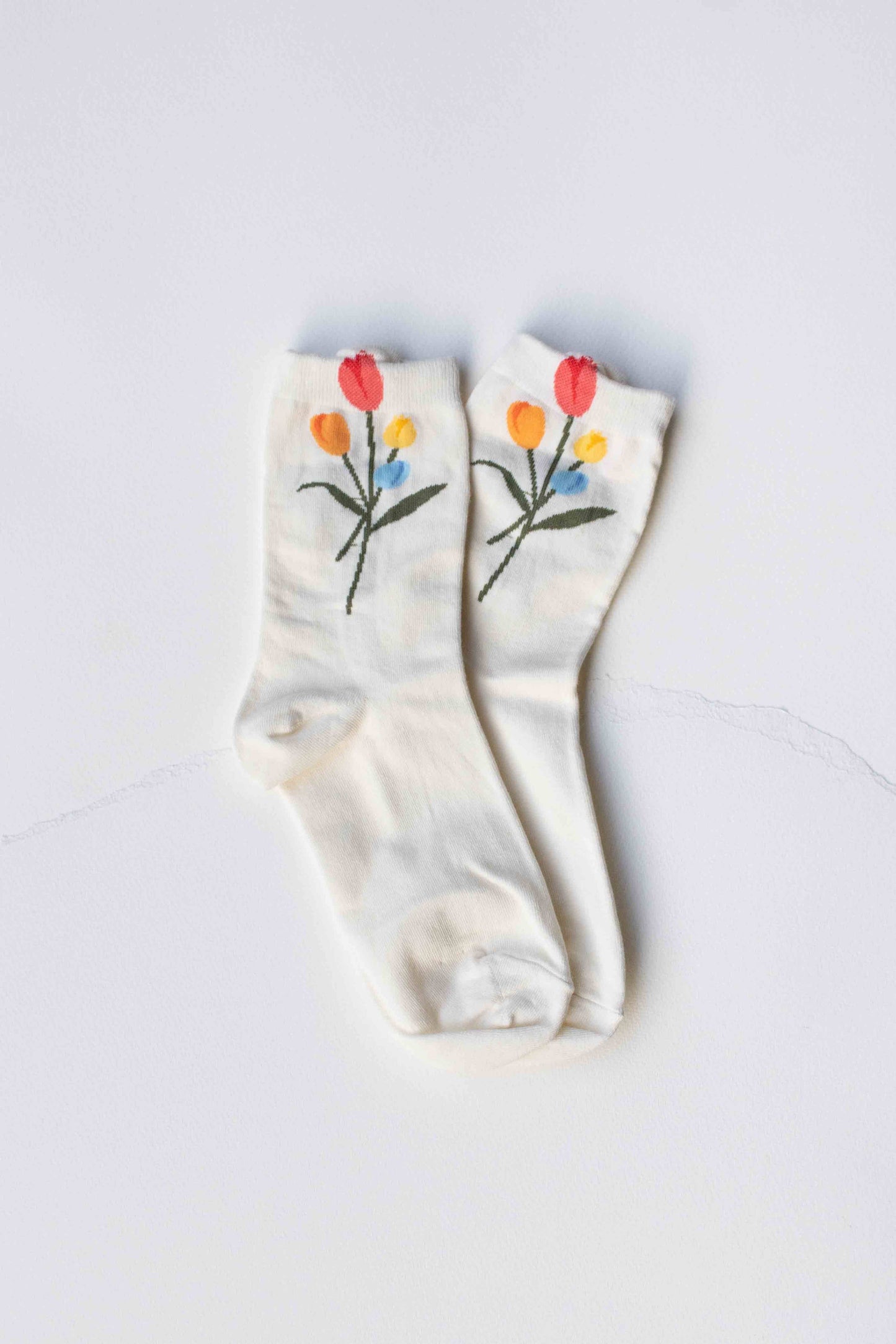 Tulip Bloom Cotton Blend Socks