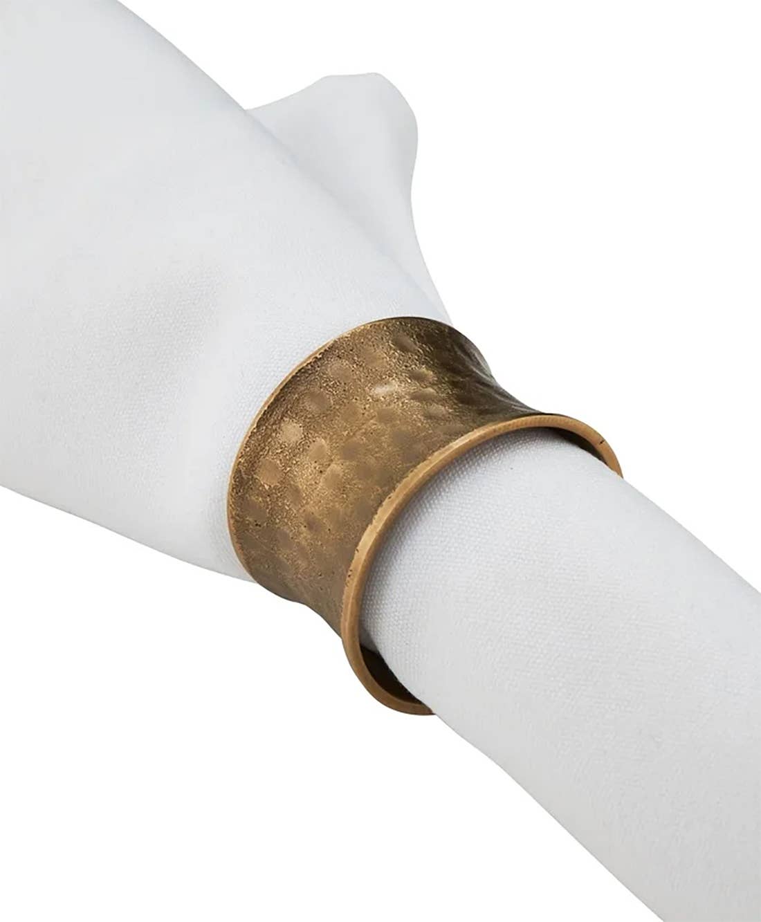 Dark Gold Brass Hammered Napkin Ring