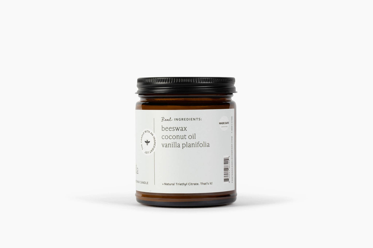 Pure Vanilla Essential Oil Beeswax Jar Candle: Non-Toxic