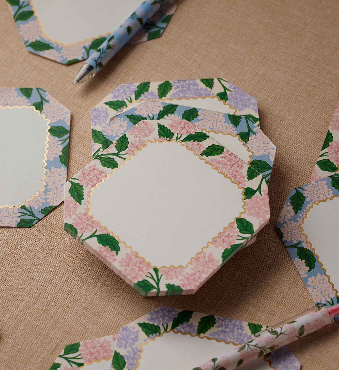 Pink Hydrangea Mini Notepad Trio
