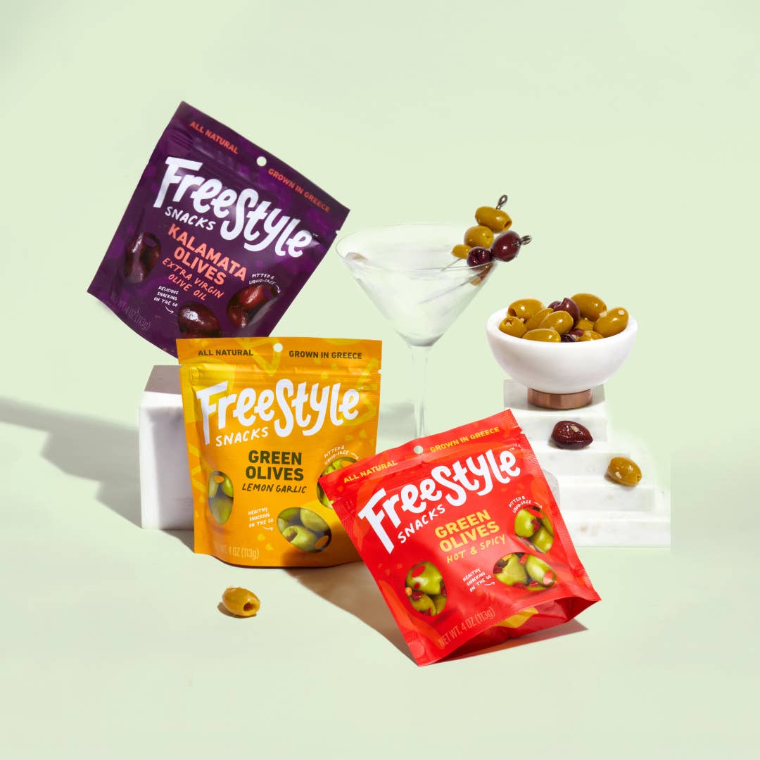 Hot & Spicy Green Olives 4oz - Freestyle Snacks