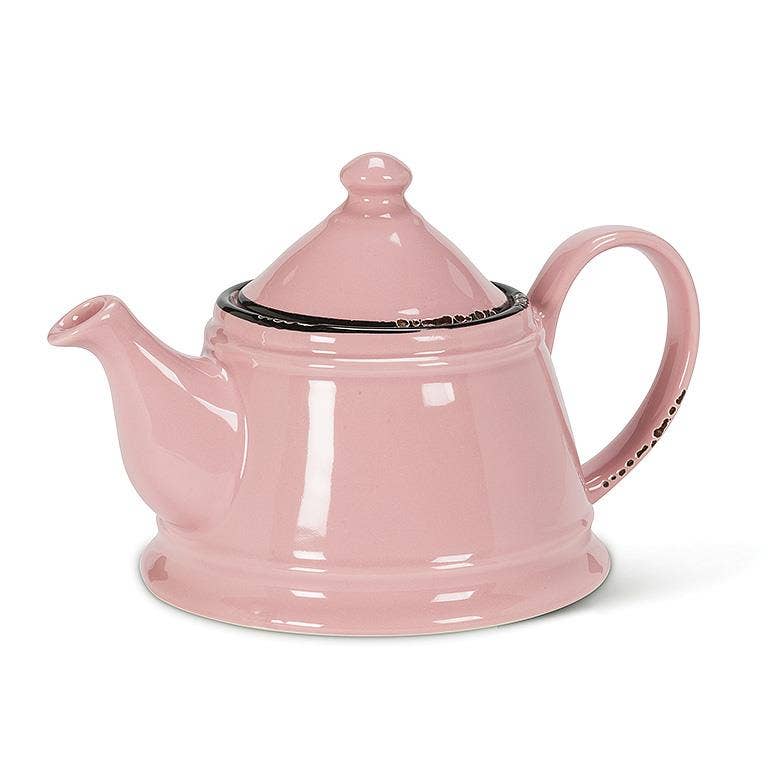 Enamel Look Teapot, 9"L (32oz) - 1045