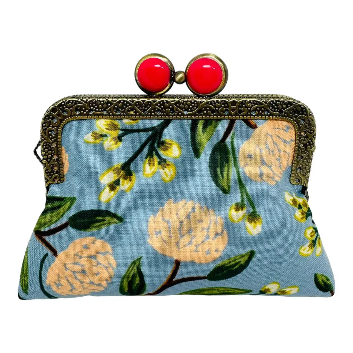 Kiki & Syds ON THE GO Credit Card Clutch - PEONY DUSTY BLUE