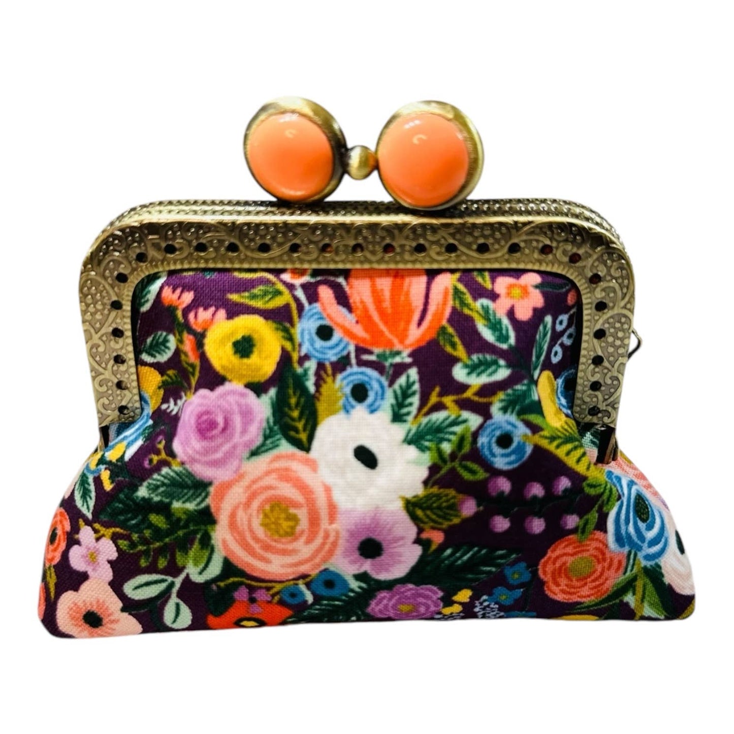 Kiki & Syds Mini Clutch Coin Purse - Petite Floral Plum