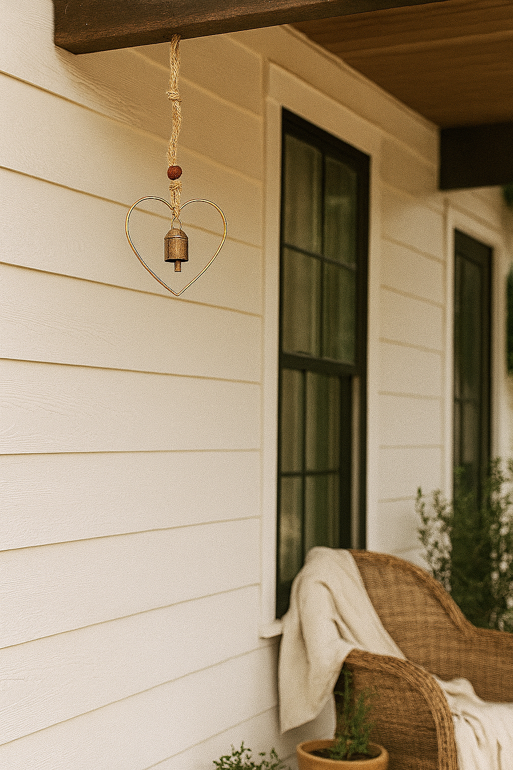 Air Element Heart Bell Wind Chime - Handmade
