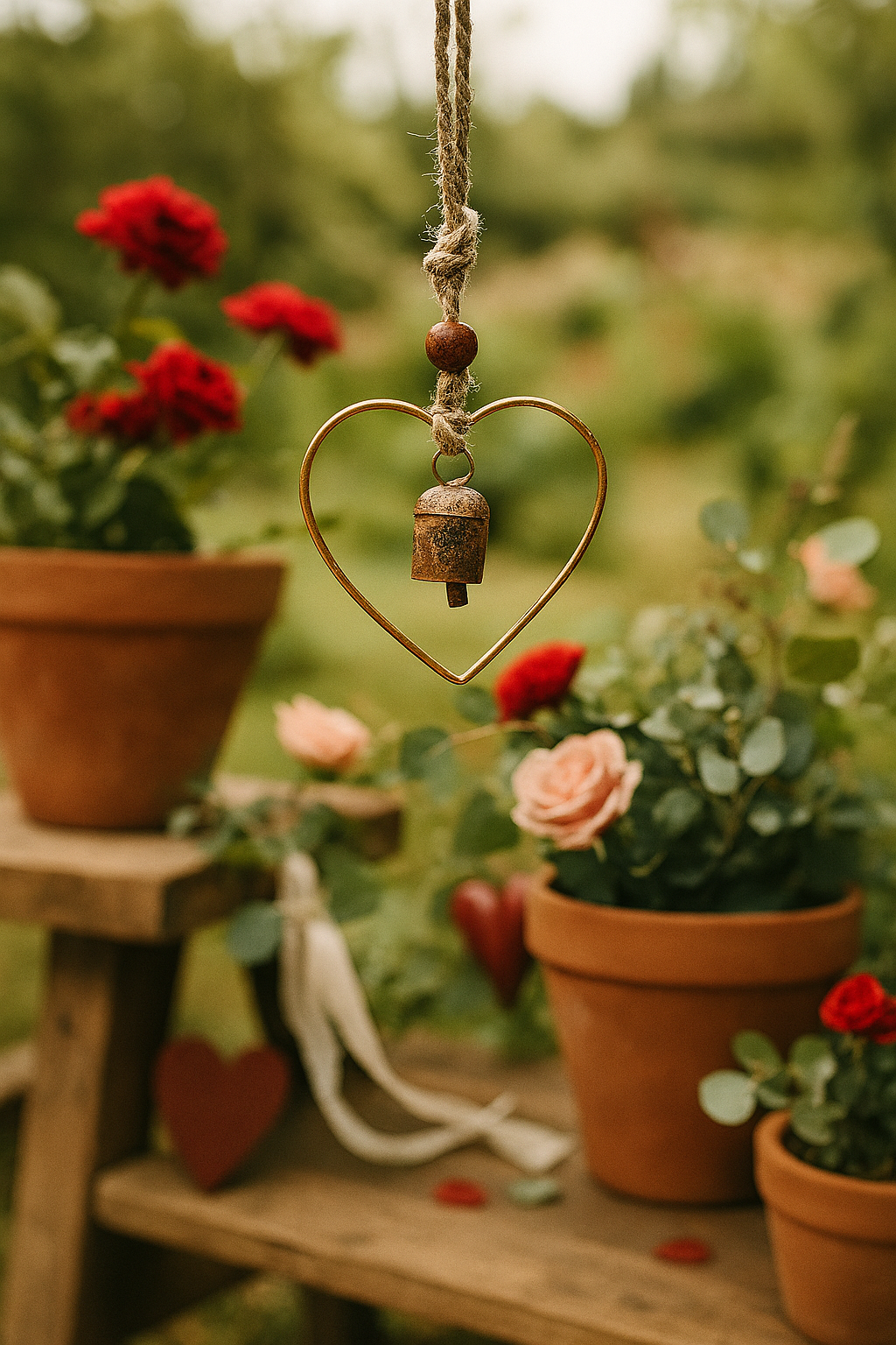 Air Element Heart Bell Wind Chime - Handmade