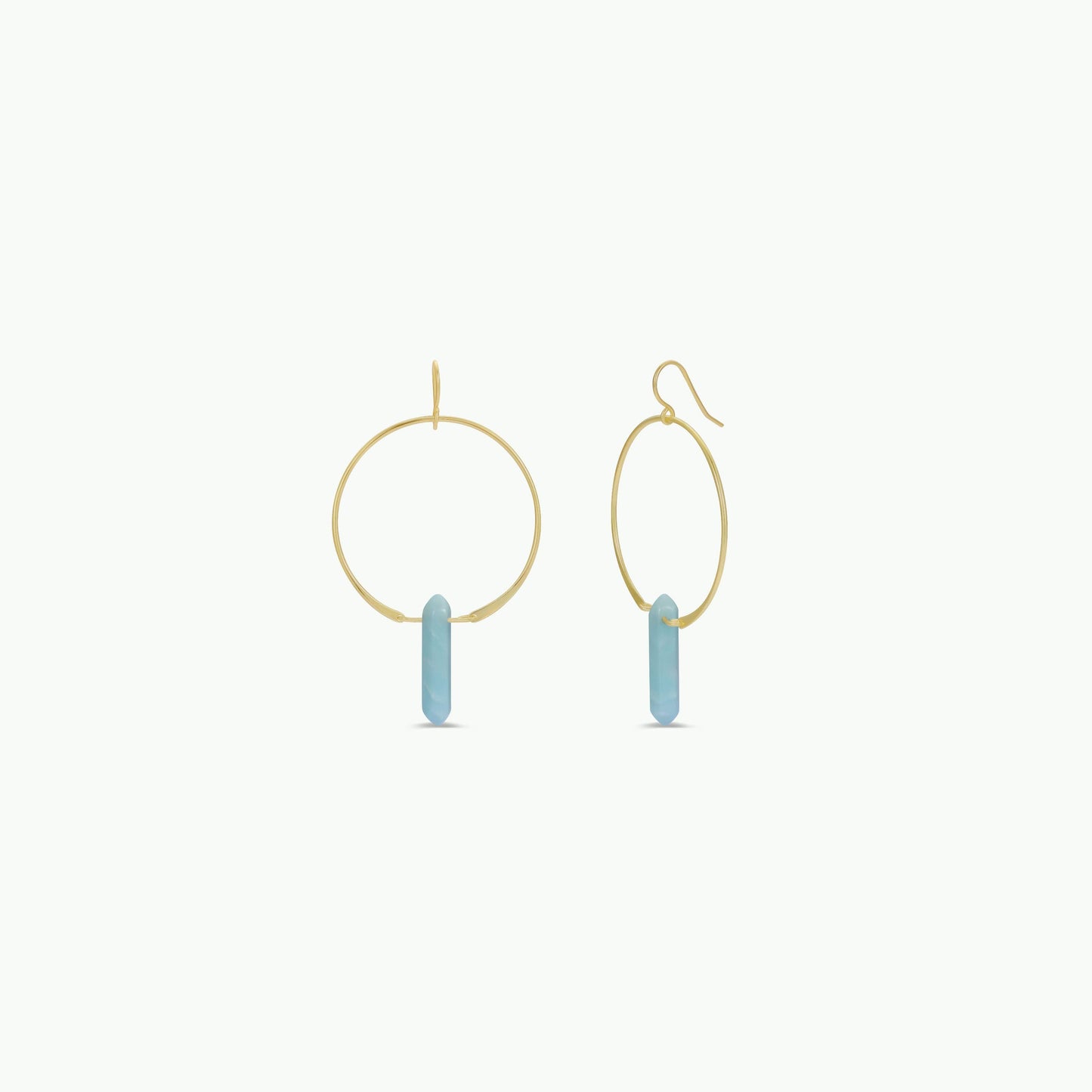 Hoops - Amazonite - Gold Earrings