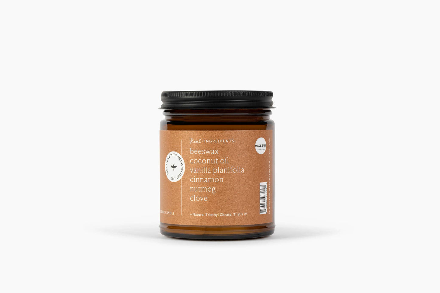 Pumpkin Pie Essential Oil Beeswax Jar Candle: Non-Toxic