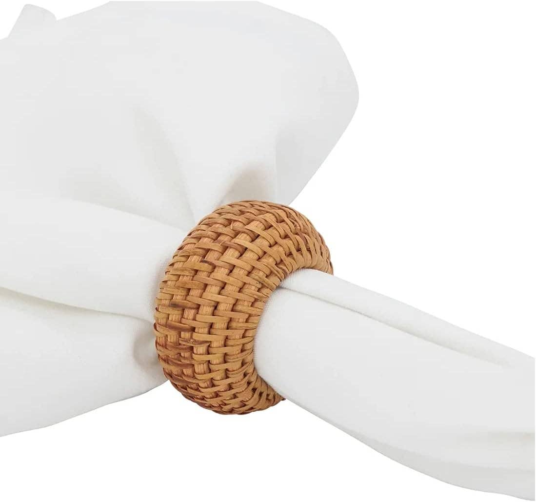 Hand-Woven Rattan Napkin Ring – 3 Colors Available