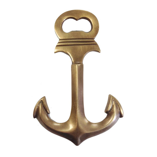 Antiqued Brass Anchor Bottle Opener | 6”| Barware | Kitchen