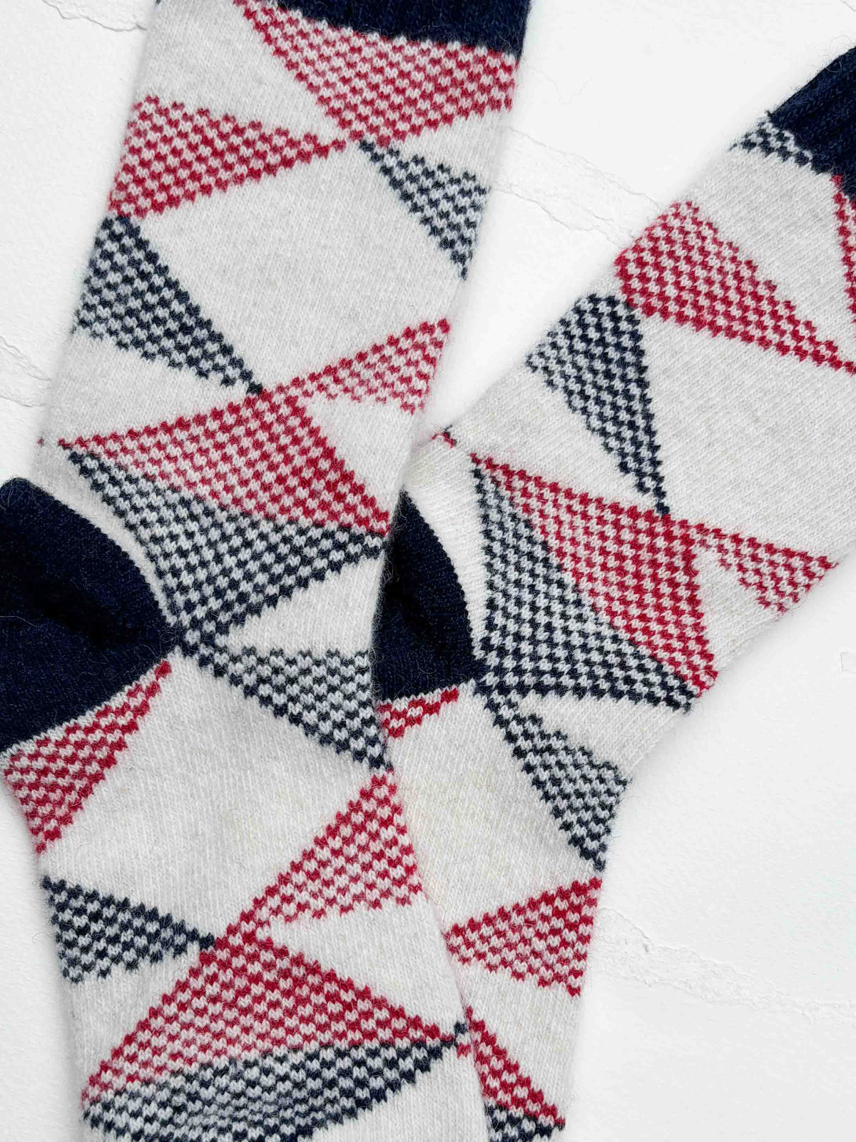 Vintage Argyle Wool Blend Cozy Socks