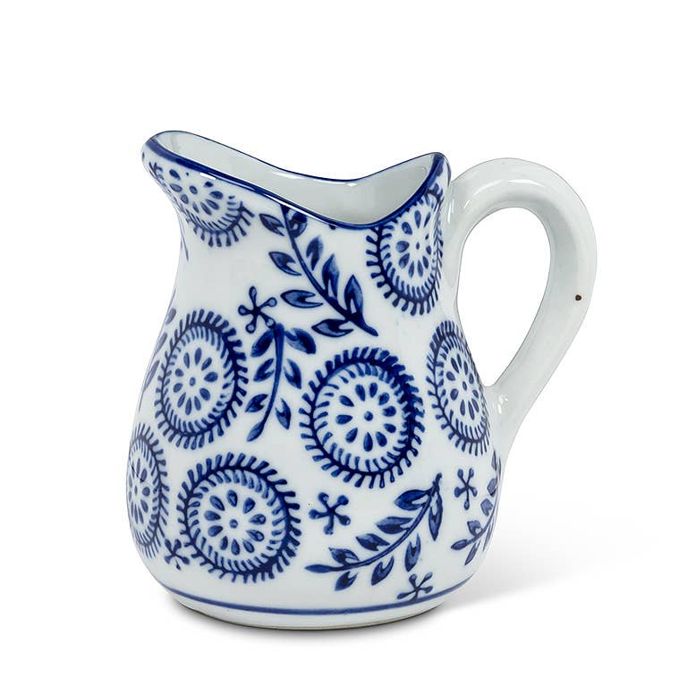 Blue & White Handled Jug