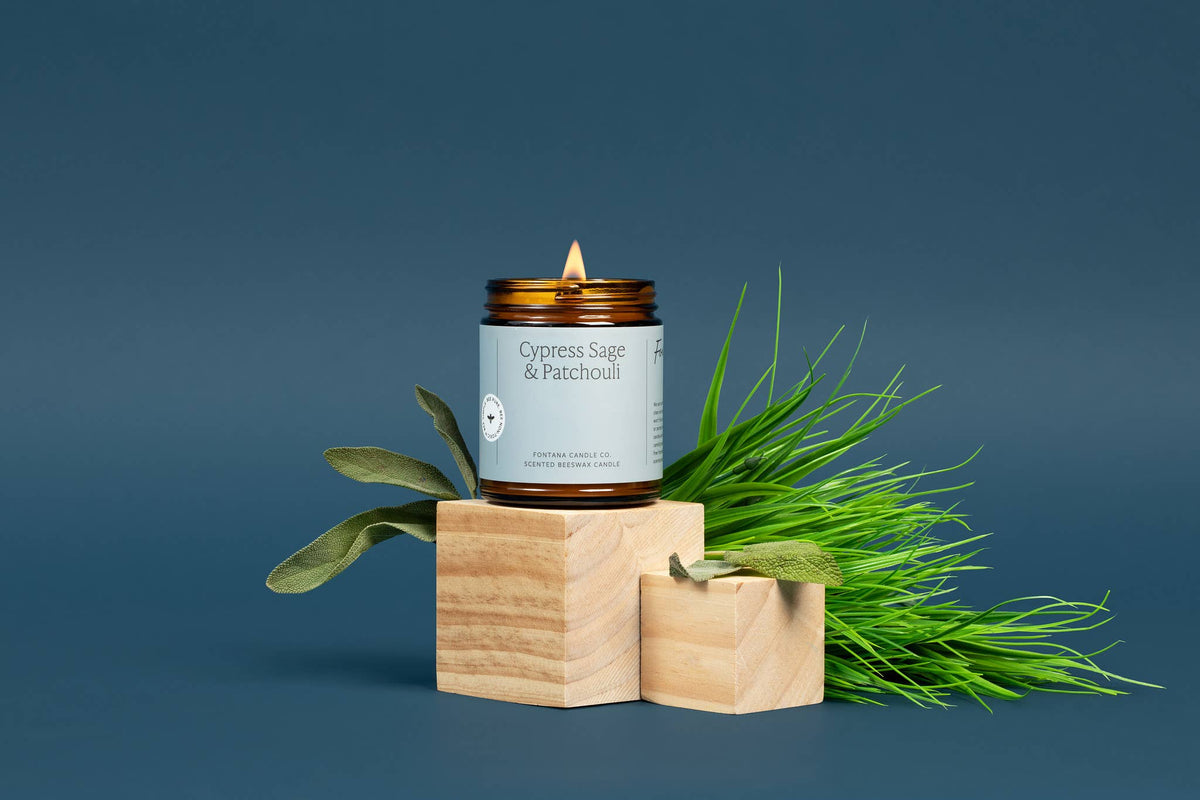 Cypress Sage & Patchouli Beeswax & Essential Oil Jar Candle