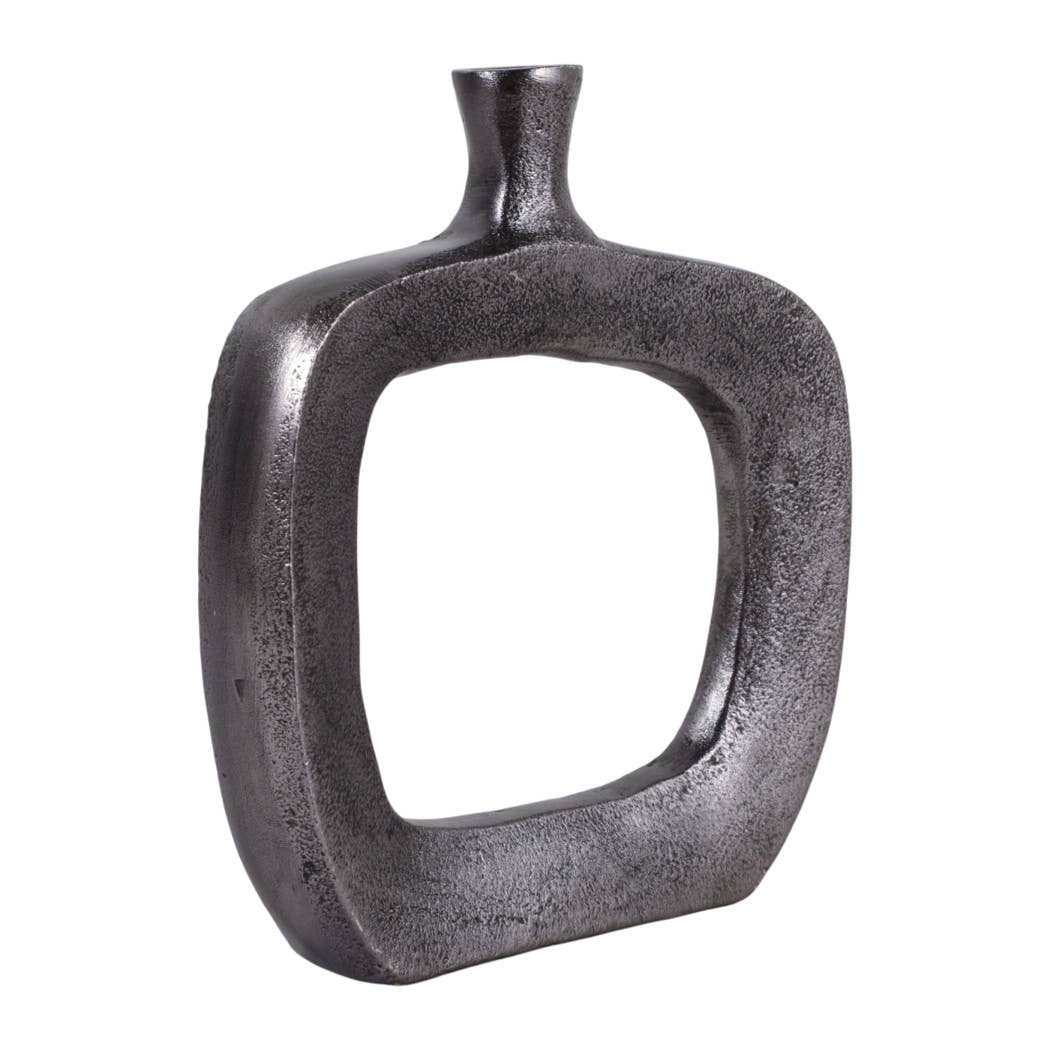 Vase - Black Antique Nickel Open Cut-out Bud, 8 in.
