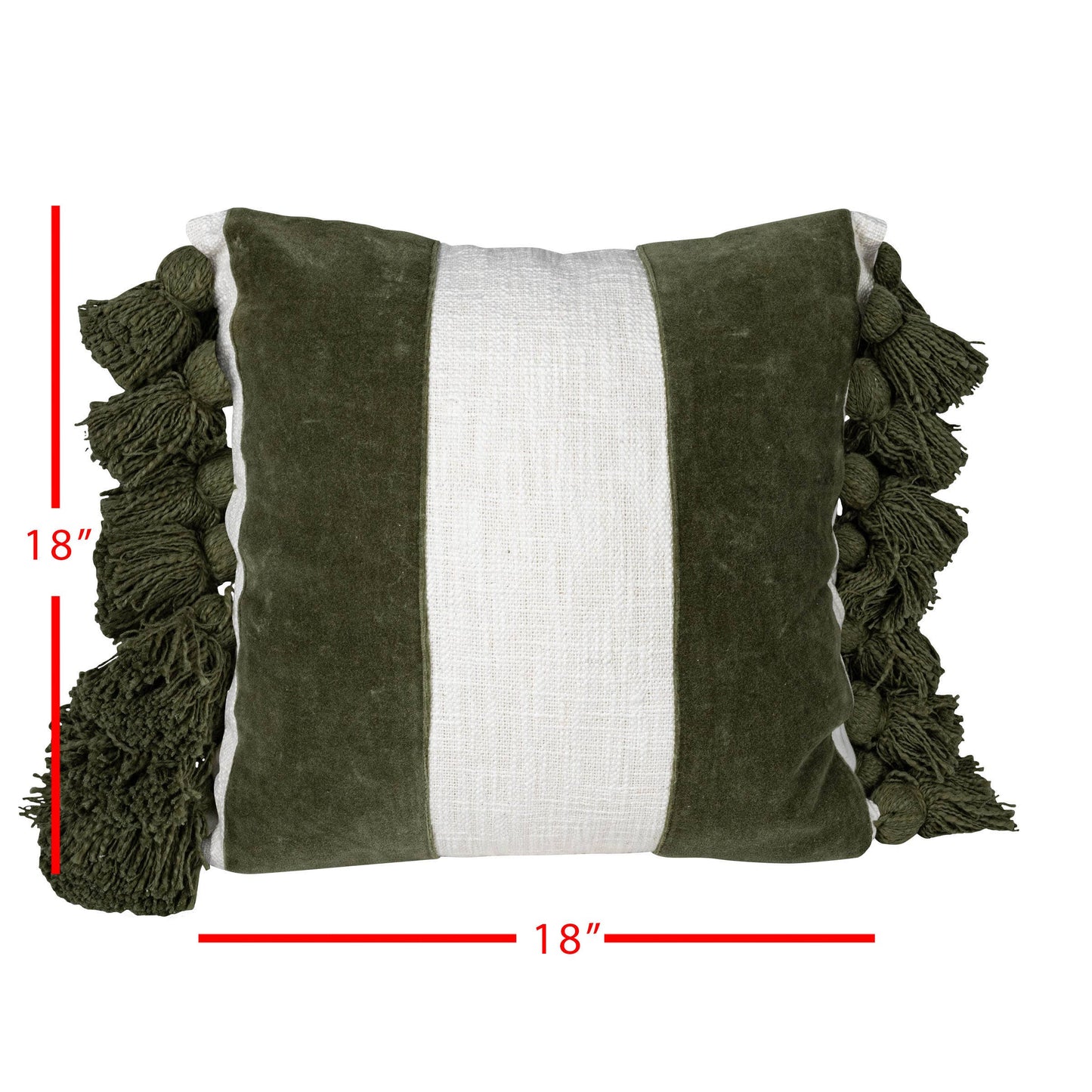 18x18 Hand Woven Charlene Pillow Green