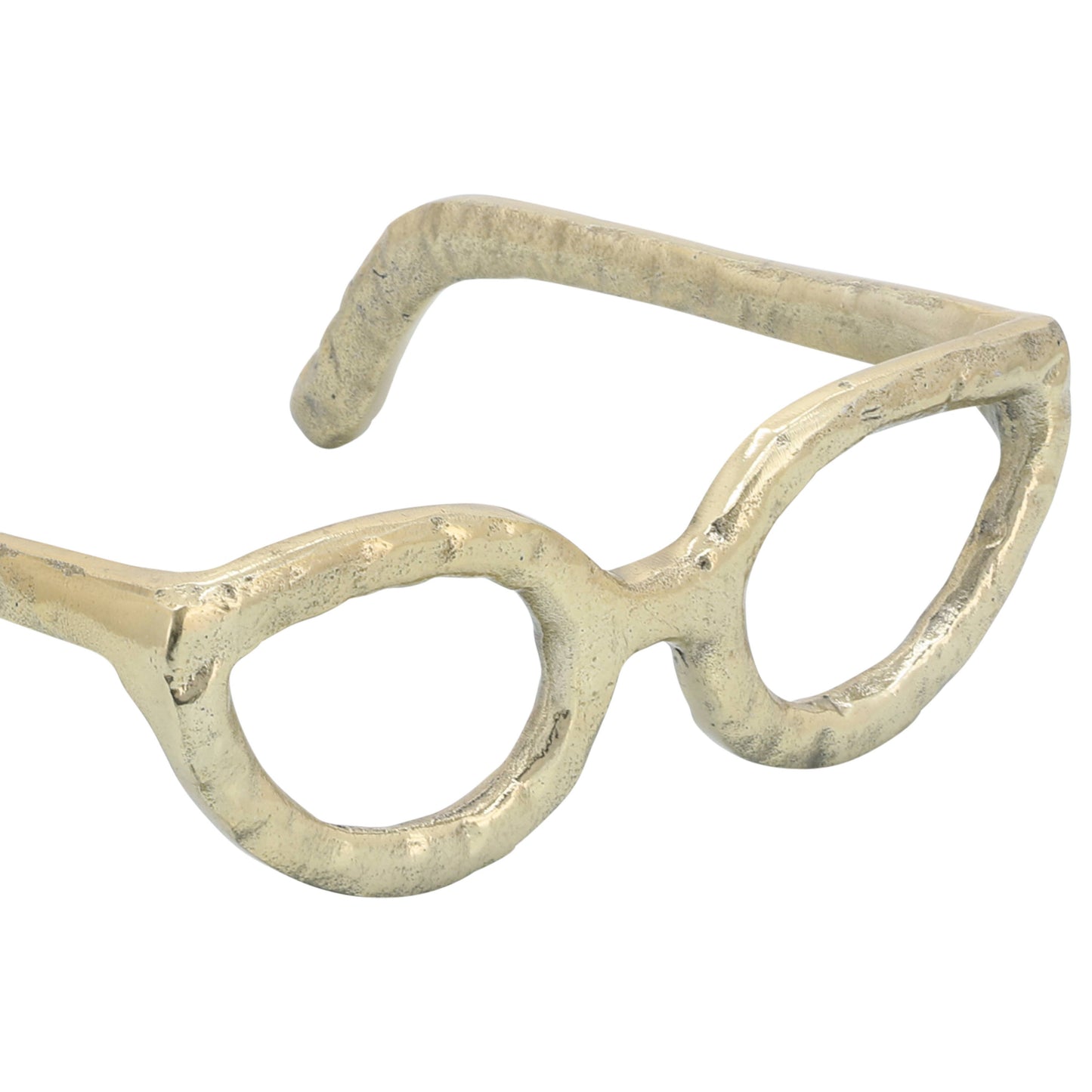 Sculpture - Gold Metal Abstract Cat Eye Glasses, 8 in.