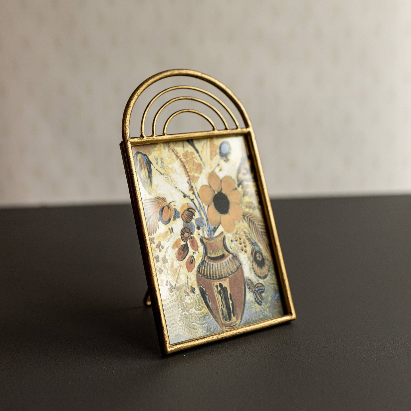 Faye 5x7 Photo Brass Arched Picture Frame Metal