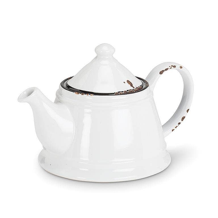 Enamel Look Teapot, 9"L (32oz) - 1045