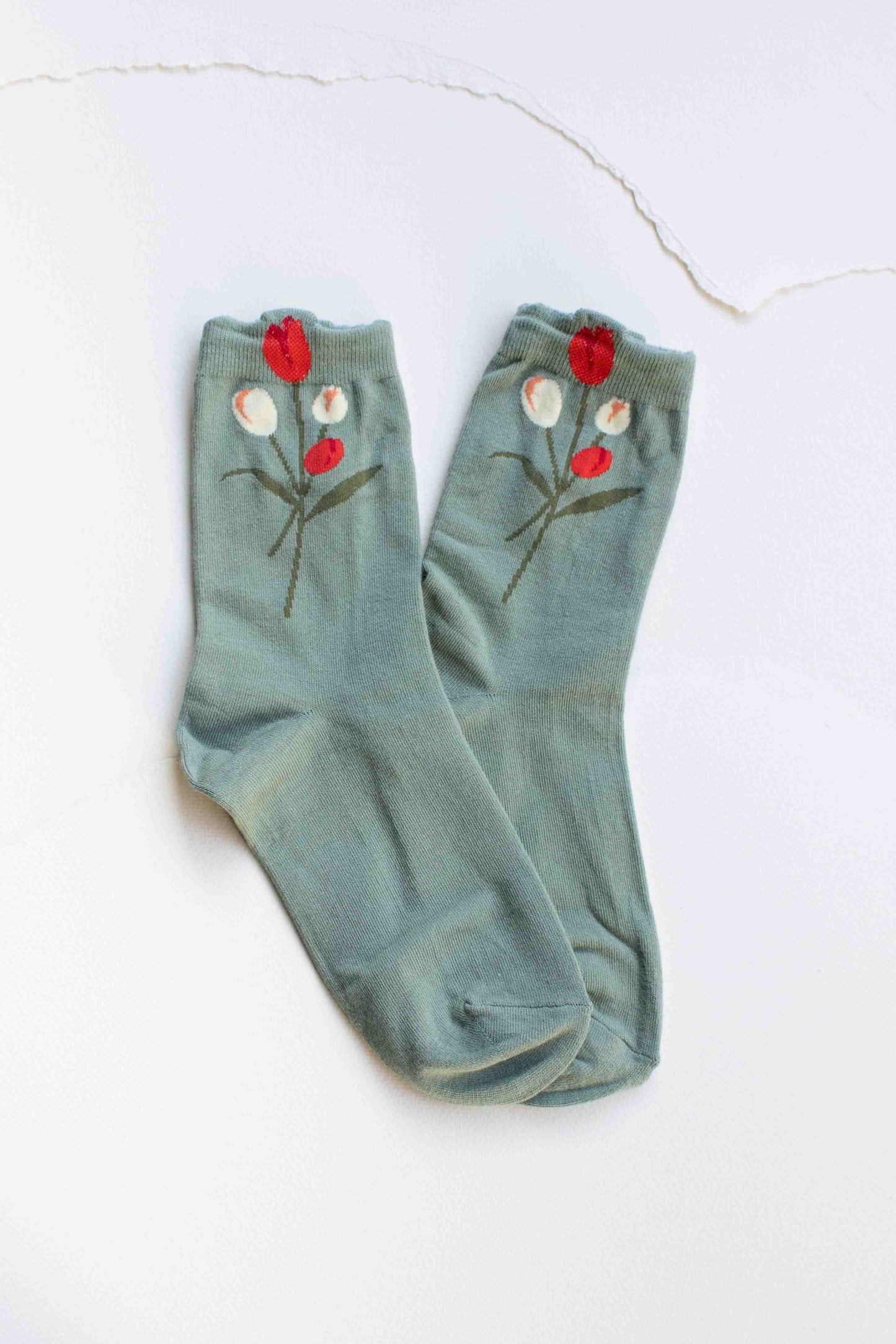 Tulip Bloom Cotton Blend Socks