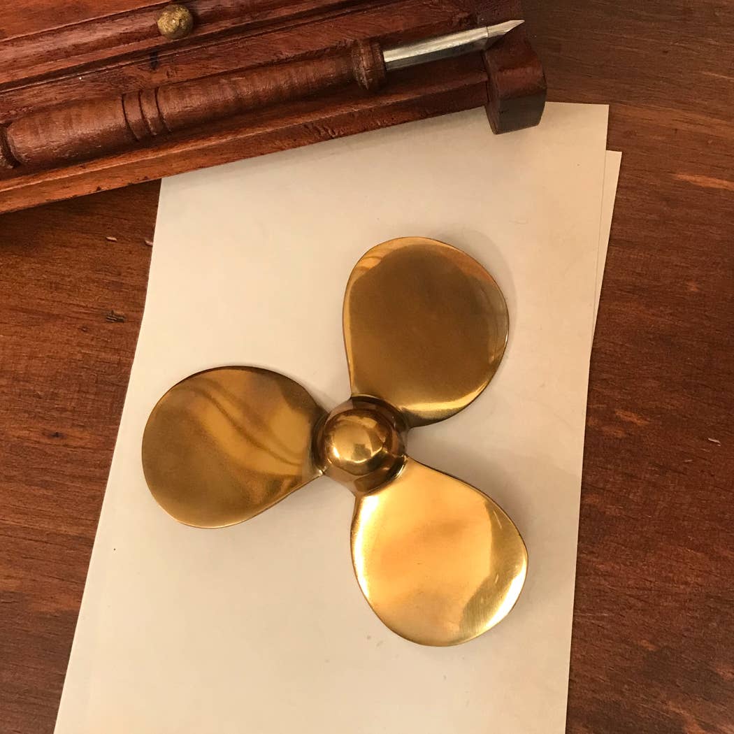 Antiqued Brass Propeller Tabletop Decor | Home Accents