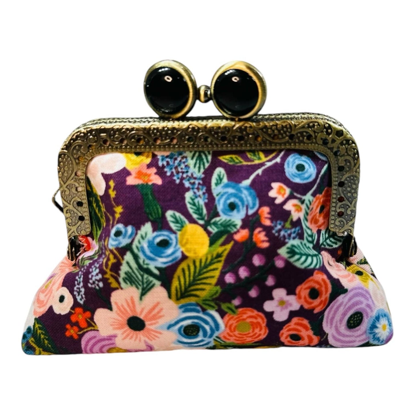 Kiki & Syds Mini Clutch Coin Purse - Petite Floral Plum
