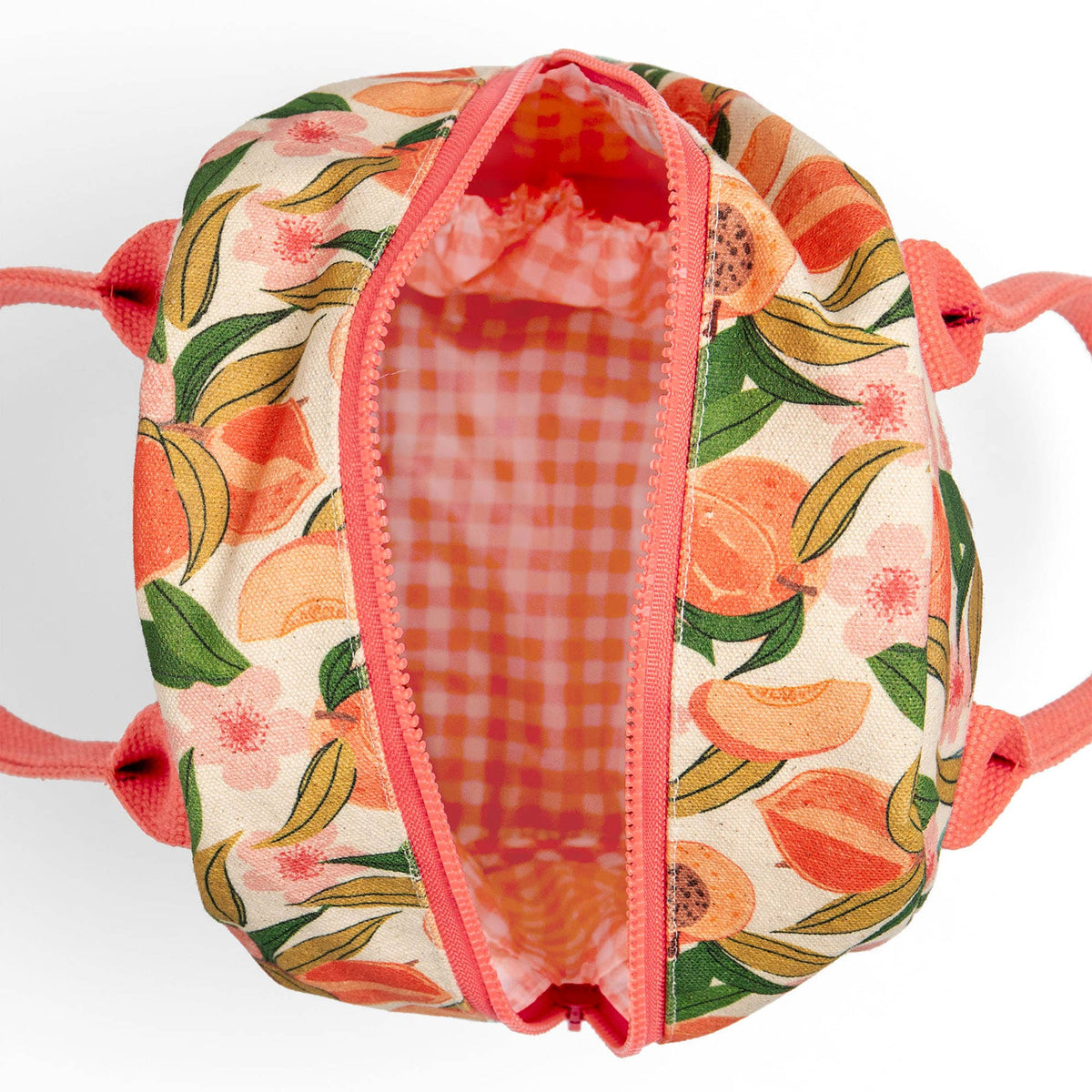 Peach Blossom Reusable Canvas Lunch Tote Bag