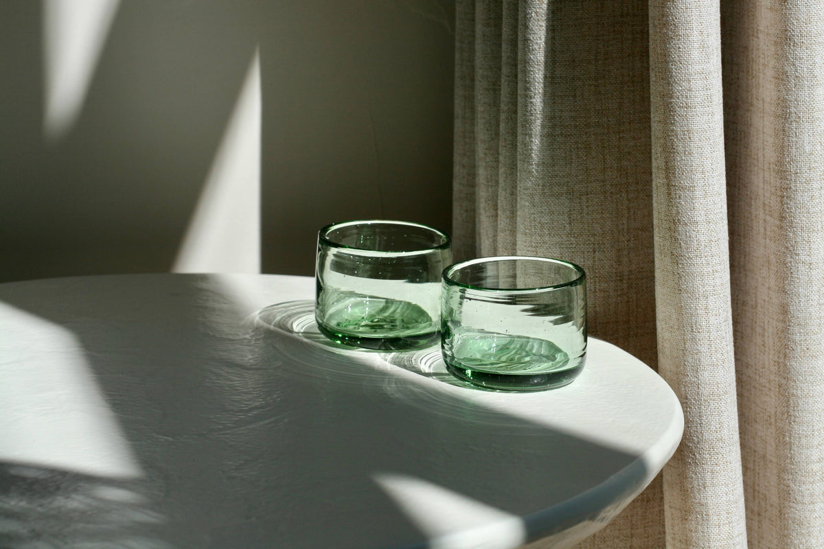 Chunky Shortie Tumbler - Handblown, Recycled Glass